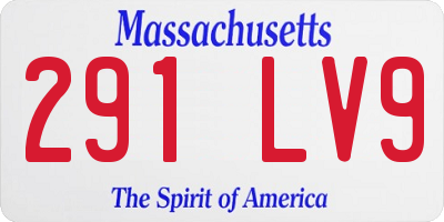 MA license plate 291LV9