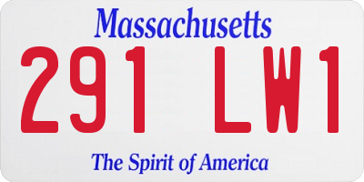 MA license plate 291LW1