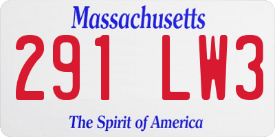 MA license plate 291LW3