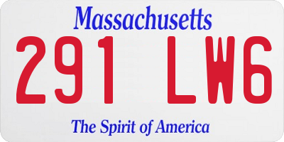 MA license plate 291LW6