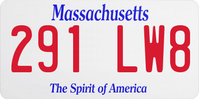 MA license plate 291LW8