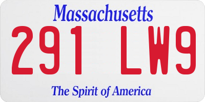 MA license plate 291LW9