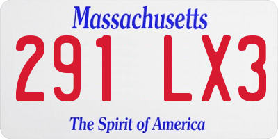 MA license plate 291LX3
