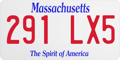 MA license plate 291LX5