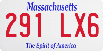 MA license plate 291LX6