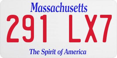 MA license plate 291LX7