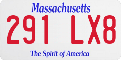MA license plate 291LX8