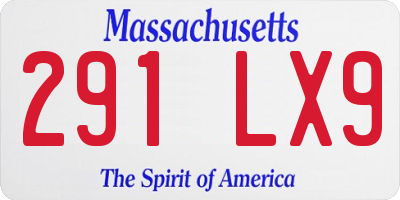 MA license plate 291LX9