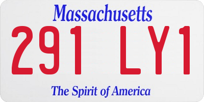 MA license plate 291LY1