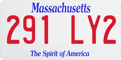 MA license plate 291LY2