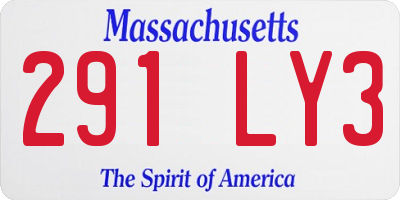 MA license plate 291LY3
