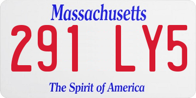 MA license plate 291LY5