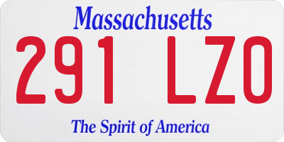 MA license plate 291LZ0