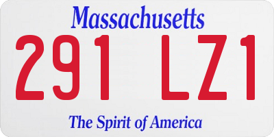 MA license plate 291LZ1