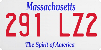 MA license plate 291LZ2