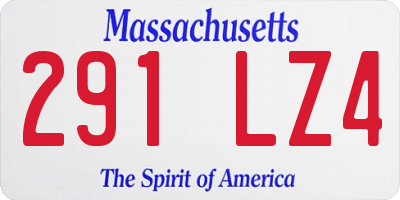 MA license plate 291LZ4