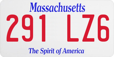 MA license plate 291LZ6
