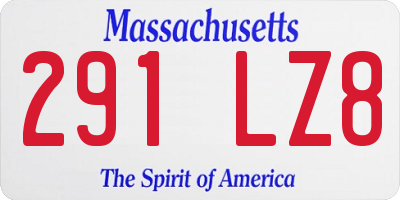 MA license plate 291LZ8