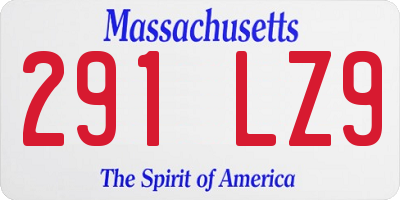 MA license plate 291LZ9