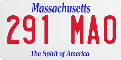 MA license plate 291MA0