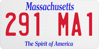 MA license plate 291MA1