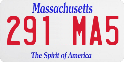 MA license plate 291MA5