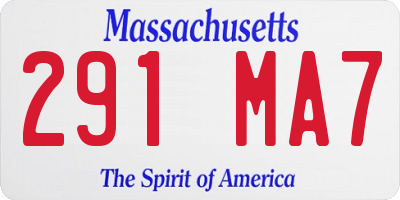MA license plate 291MA7