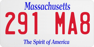 MA license plate 291MA8