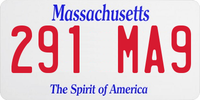 MA license plate 291MA9