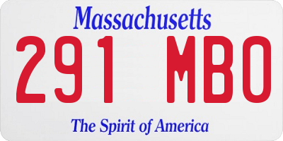 MA license plate 291MB0