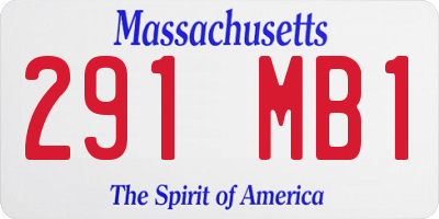 MA license plate 291MB1