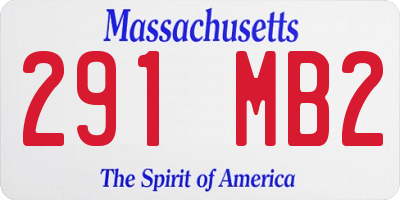 MA license plate 291MB2