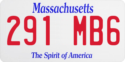 MA license plate 291MB6