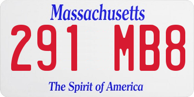 MA license plate 291MB8