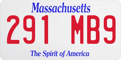 MA license plate 291MB9