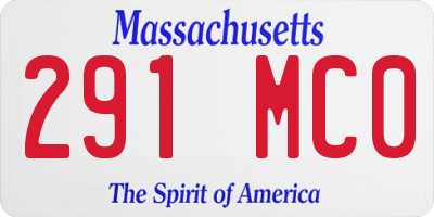 MA license plate 291MC0