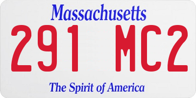 MA license plate 291MC2