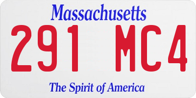 MA license plate 291MC4