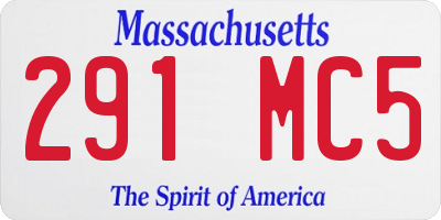 MA license plate 291MC5