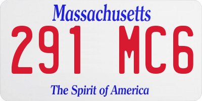 MA license plate 291MC6