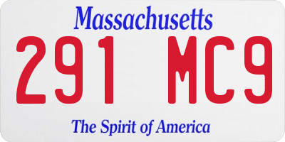 MA license plate 291MC9