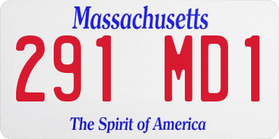 MA license plate 291MD1