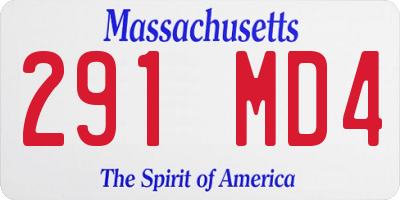 MA license plate 291MD4