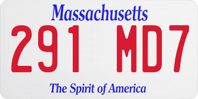 MA license plate 291MD7
