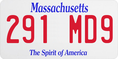MA license plate 291MD9