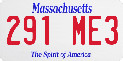 MA license plate 291ME3