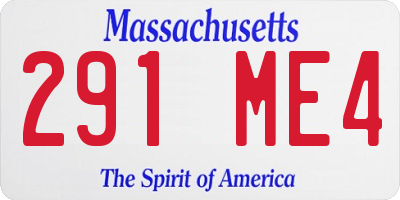 MA license plate 291ME4