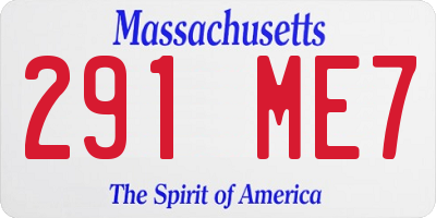 MA license plate 291ME7
