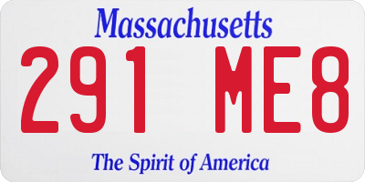 MA license plate 291ME8