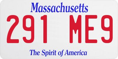 MA license plate 291ME9